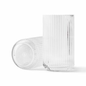 Lyngby Glass 9.8-Inch Fluted Vase